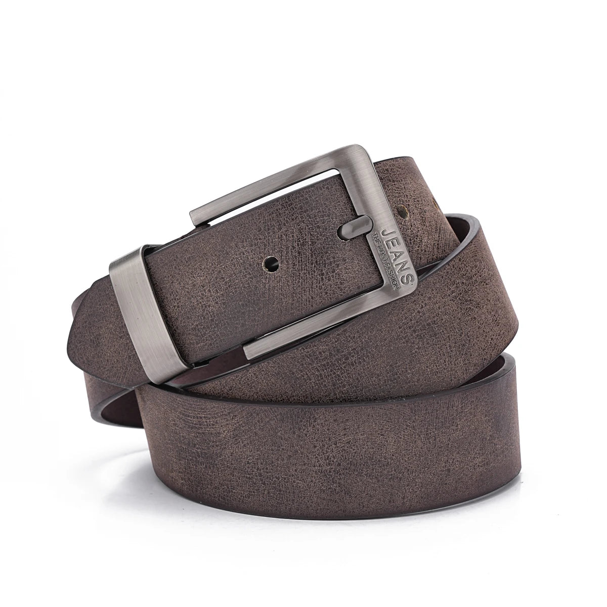 A Men'S and Women'S Casual Retro Belt Western Style! PU Leather Belt with Metal Buckle, Suitable for Daily Work Wear