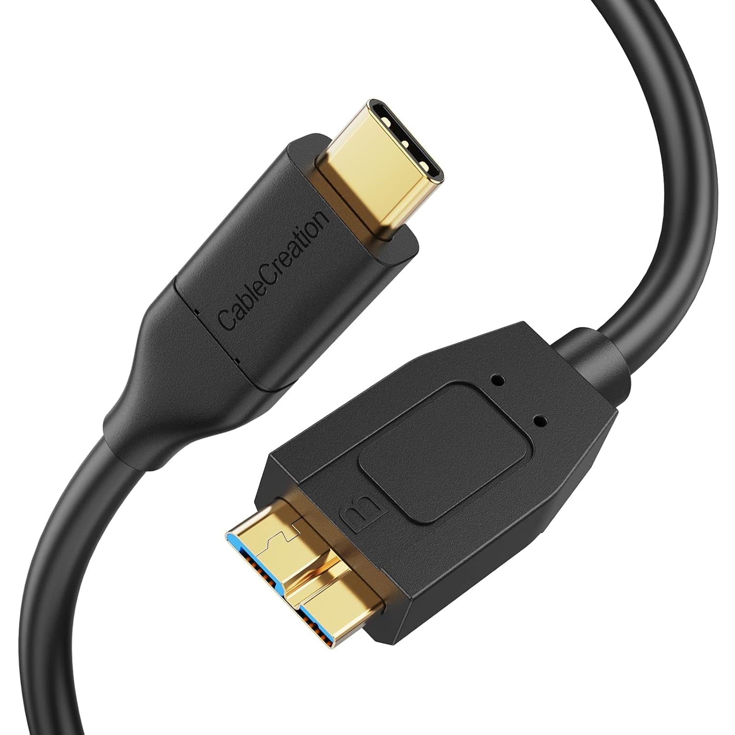 USB C to Micro B Short Cable 1FT, 10G Micro B to USB C External Hard Drive Cable for Iphone 15/16/17,Samsung Galaxy S24,Seagate WD Westgate My Passport,Macbook Pro/Air, Ipad/Tablet,Black