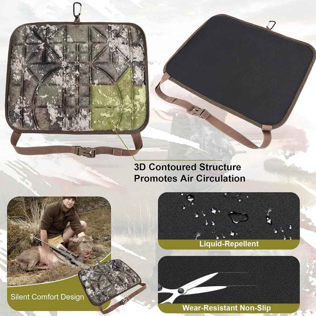 Hunting Seat Cushion - Silent Memory Foam Hunting Cushion for Saddle Platform, Lightweight Seat Pad for Outdoor Hunting Accessories