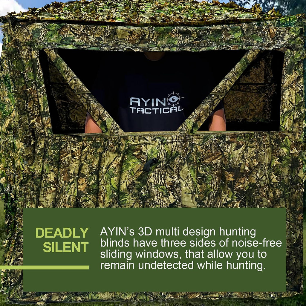 See Trough Pop up Hunting Blind, See Thru Ground Blind - Essential Hunting Tent for Deer, Portable and Easy Setup, Ideal Hunting Essentials, Durable and Concealed Ground Blind