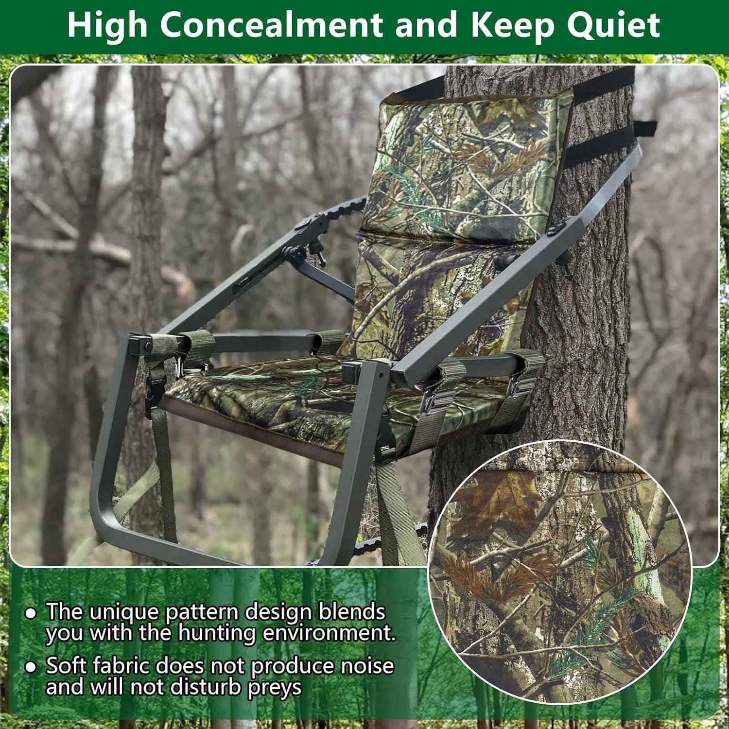 Tree Stand Seat Replacement, Adjustable Treestand Seats for Hunting, Comfortable Hunting Tree Seat Fits Climber Deer Tree Stands