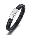 Medical Emergency Alert Bracelet Diabetes 1 Reminder Jewelry Leather Black Stainless Steel Bracelet Free Custom Jewelry