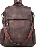 Leather Backpack Purse for Women Designer Travel Backpack Purses PU Fashion Ladies Shoulder Bag with Tassel Coffee