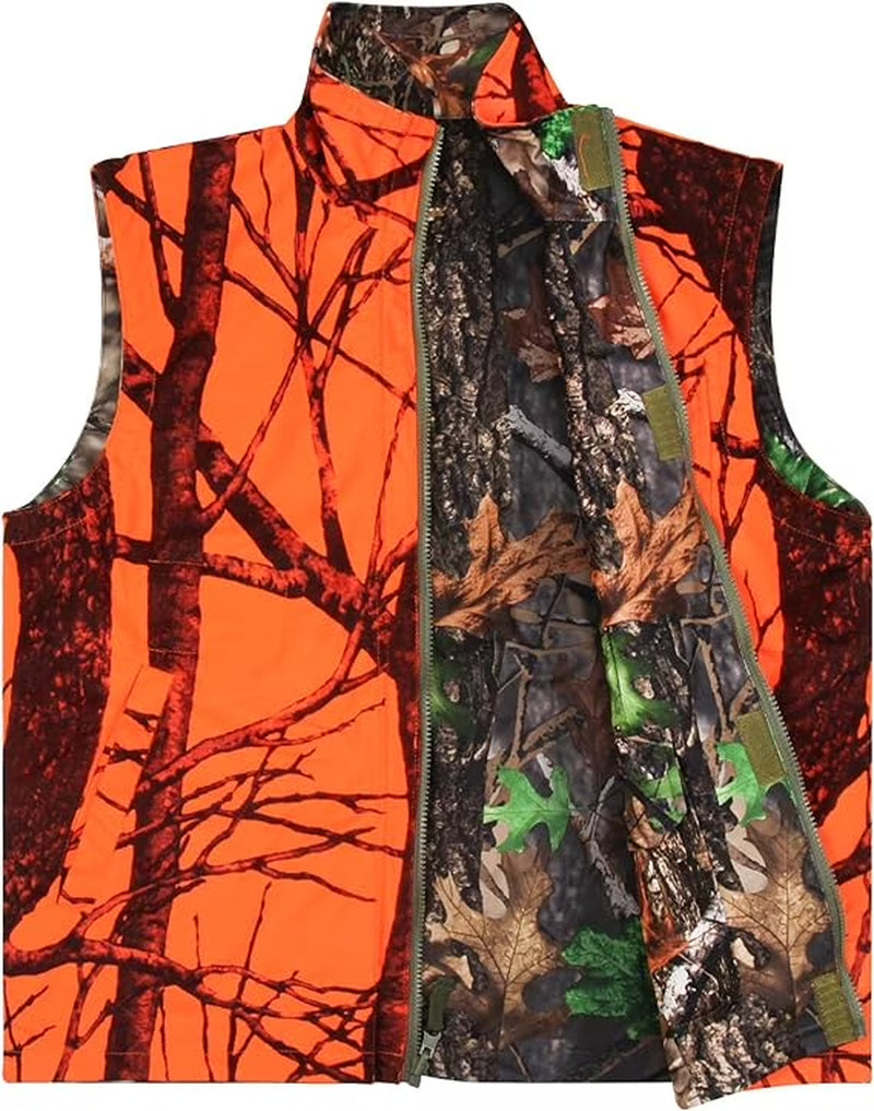 Hunting Heated Vest, Camo Orange Reversible Vest, Game Vest Jacket for Hunting, Lightweight Heating Vest (L)