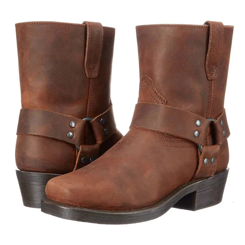 Men’S Western Leather Boots Stylish Durable Comfortable Everyday Adventure Wear