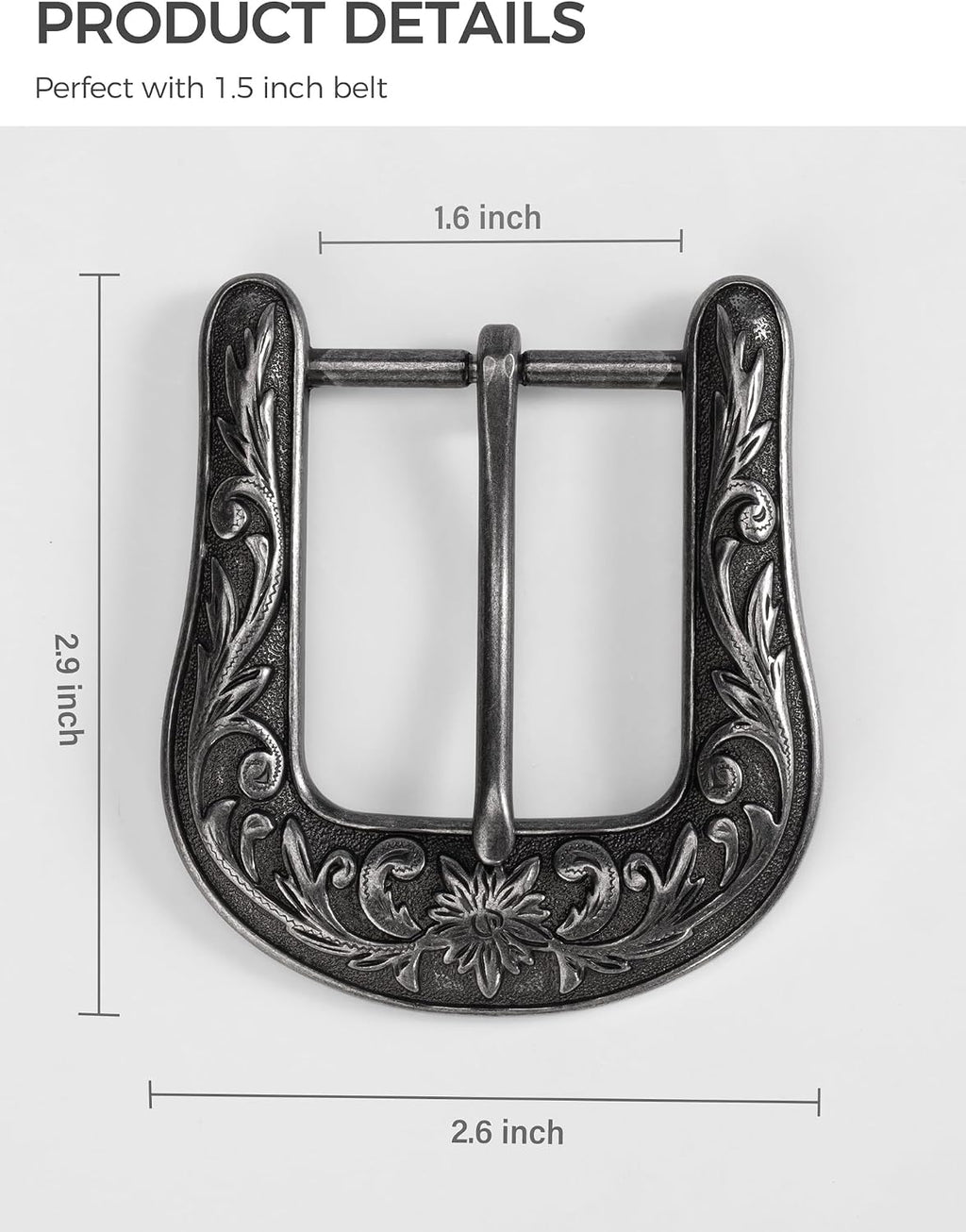 Western Belt Buckle - 1.5" Retro Cowboy Replacement Belt Buckle for Men & Women
