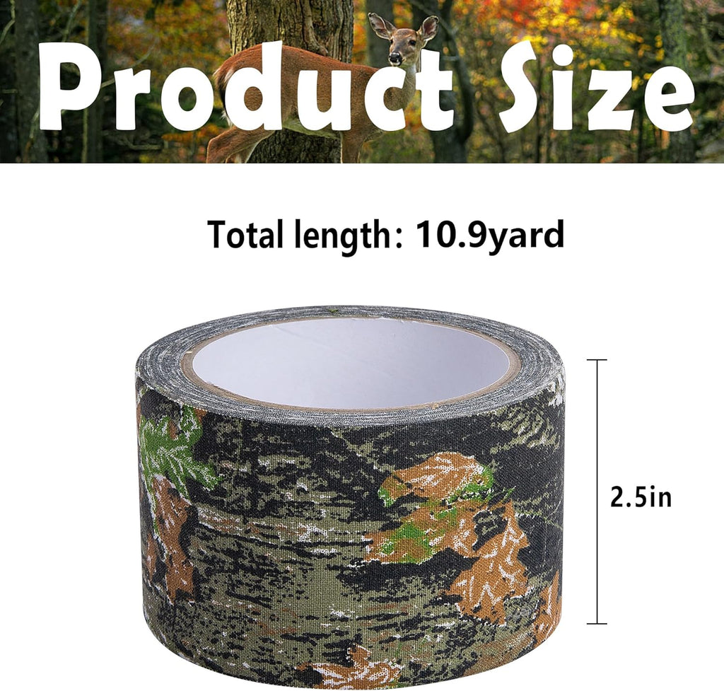 10.9 Yard Camo Stealth Silencing Tape- Hunting Camouflage Silencing Tape Wrap- Hunting Strong Adhesive Tape Bandage for Outdoor Hunting Camping Gear