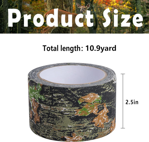 10.9 Yard Camo Stealth Silencing Tape- Hunting Camouflage Silencing Tape Wrap- Hunting Strong Adhesive Tape Bandage for Outdoor Hunting Camping Gear