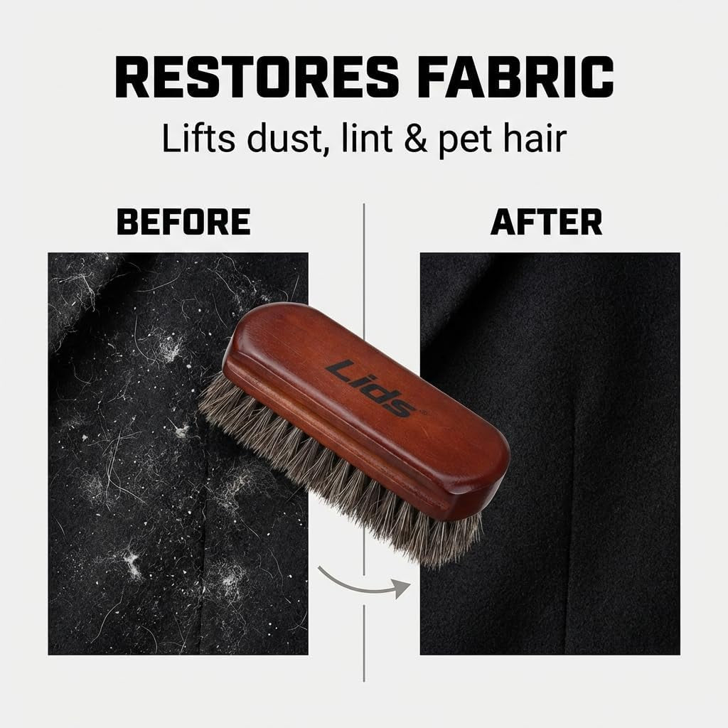 Premium Horsehair Hat Brush - Soft Bristle Wood Handle Felt Hat Cleaner - Professional Hat Brush Cleaning Removes Dust Stains Pet Hair from Cowboy, Felt, Wool Fedoras, Baseball Caps & Snapbacks