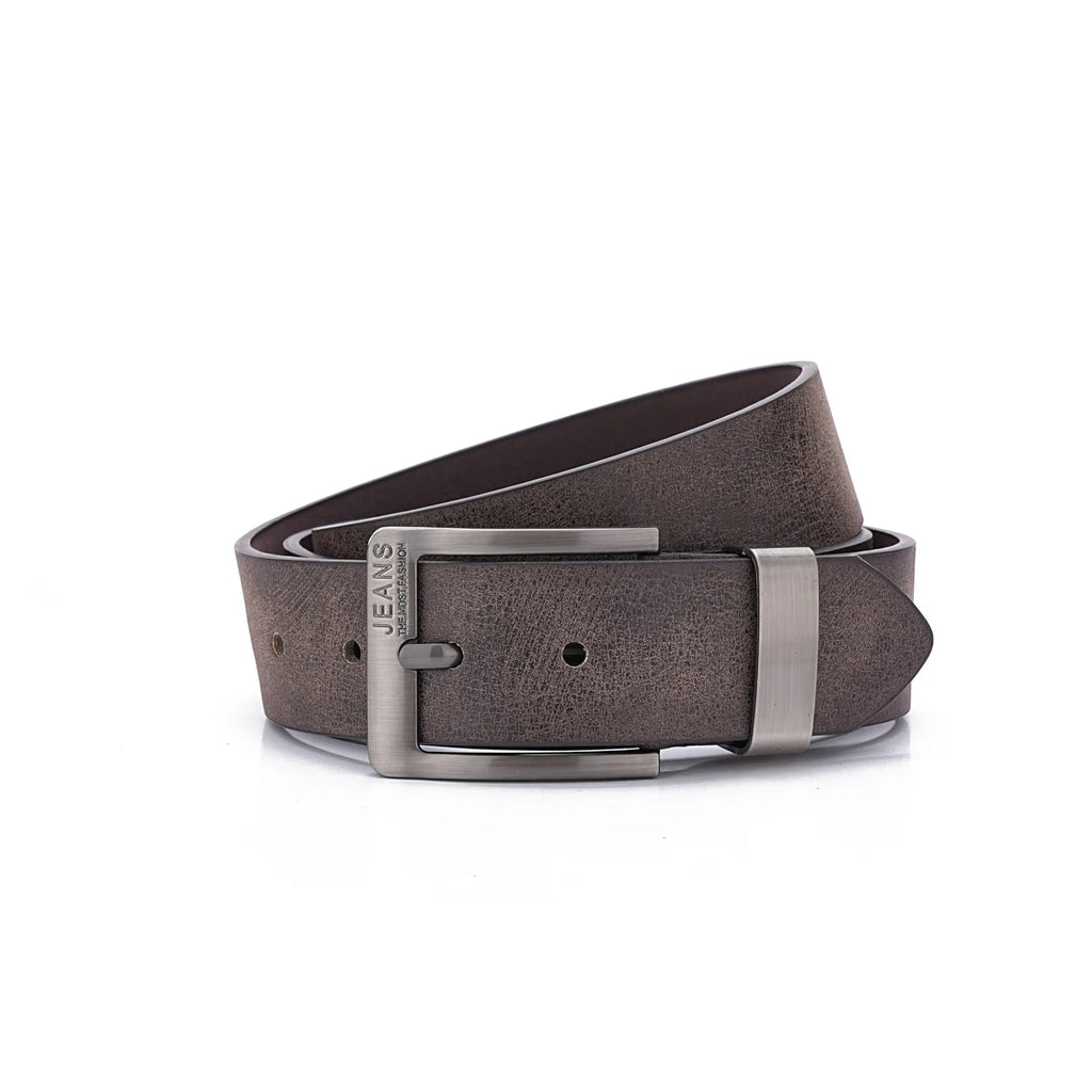 A Men'S and Women'S Casual Retro Belt Western Style! PU Leather Belt with Metal Buckle, Suitable for Daily Work Wear