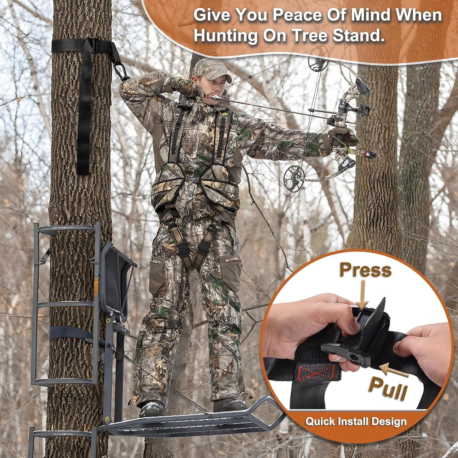 Tree Strap Hunting, Hunting Safety Harness Tree Strap, Tree Stand Safety Strap, Make Hunting Safer and Easier