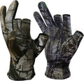 Camo Hunting Gloves Fingerless Turkey Hunting Glove Lightweight Anti-Slip Fishing Gloves Outdoor Hunting Camouflage Gear Archery Accessories for Men Women