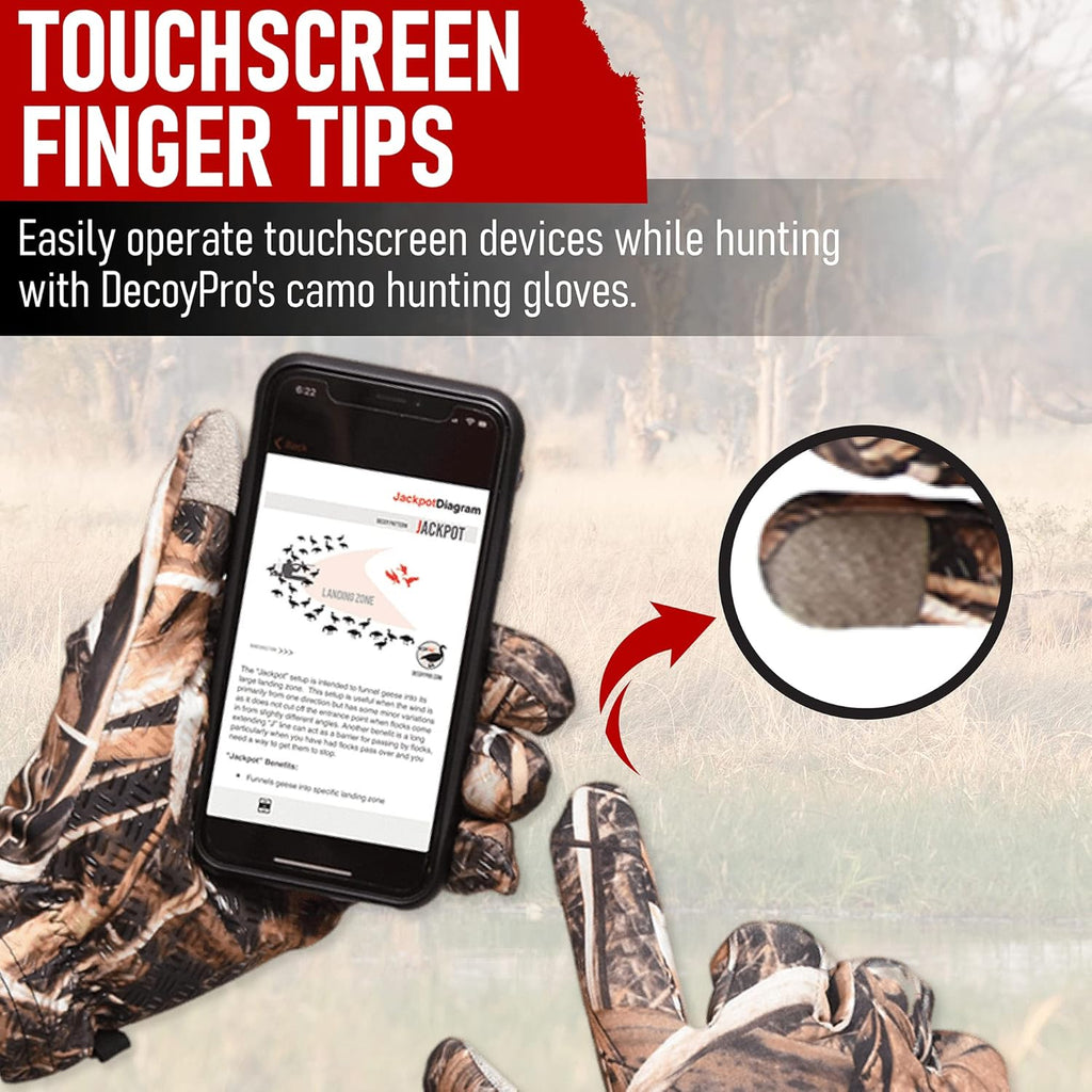 Men’S Camo Touchscreen Hunting Gloves – Lightweight, Thin, High-Performance Hunting Gear – L/XL