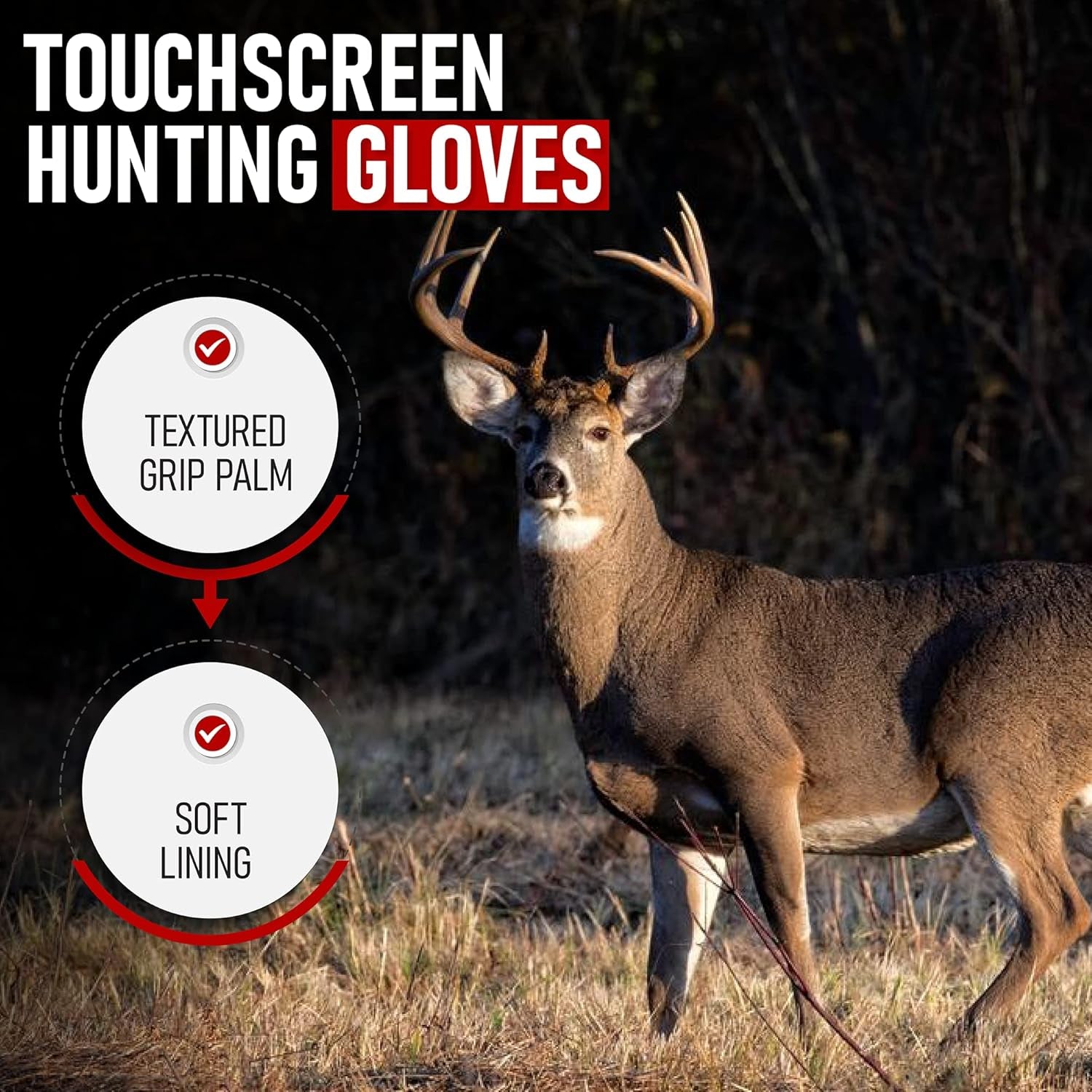 Men’S Camo Touchscreen Hunting Gloves – Lightweight, Thin, High-Performance Hunting Gear – L/XL