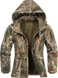 Womens Hunting Clothes, Upgraded Ultra-Quiet Water Resistant Camo Hunting Jacket for Duck Waterfowl Deer Hunting