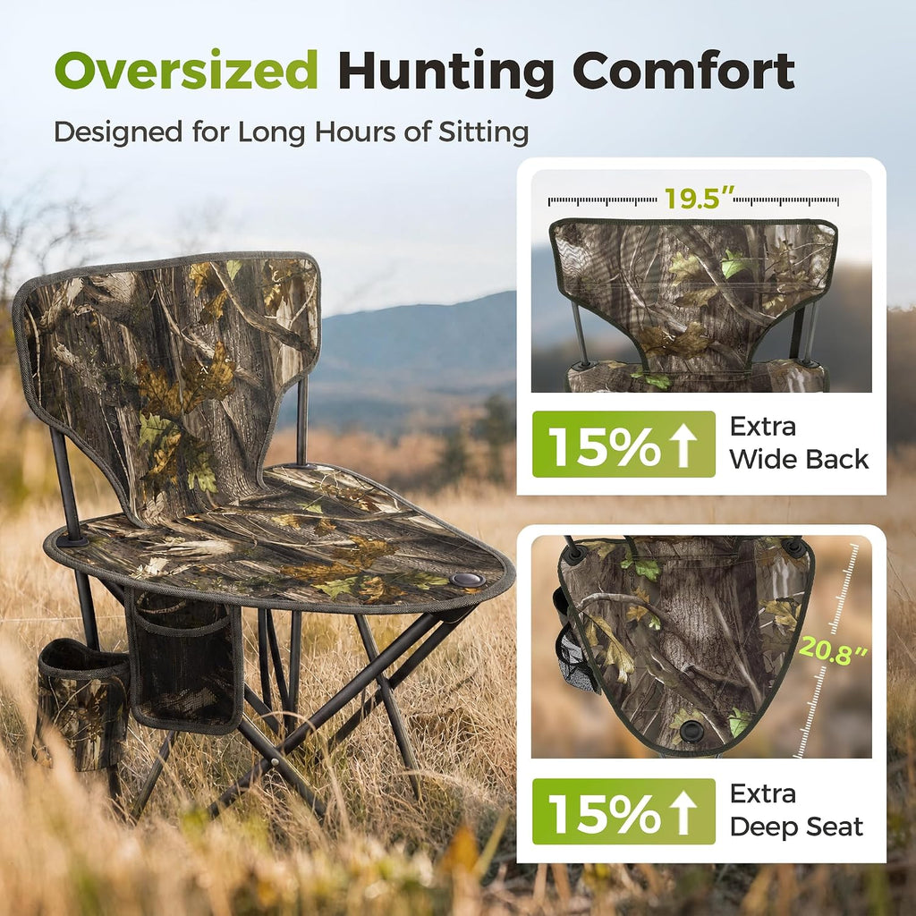 Tripod Hunting Chairs for Blinds 2 Pack Waterproof Folding Hunting Seat with Backrest Oversized Hunting Blind Chairs for Hunting Camping Fishing Supports 230 LBS