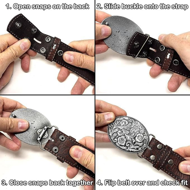 Western Leather Belt Strap - 1.5” Wide with Embossed Scrollwork without Buckle for Men & Women, Cowboy/Cowgirl Style