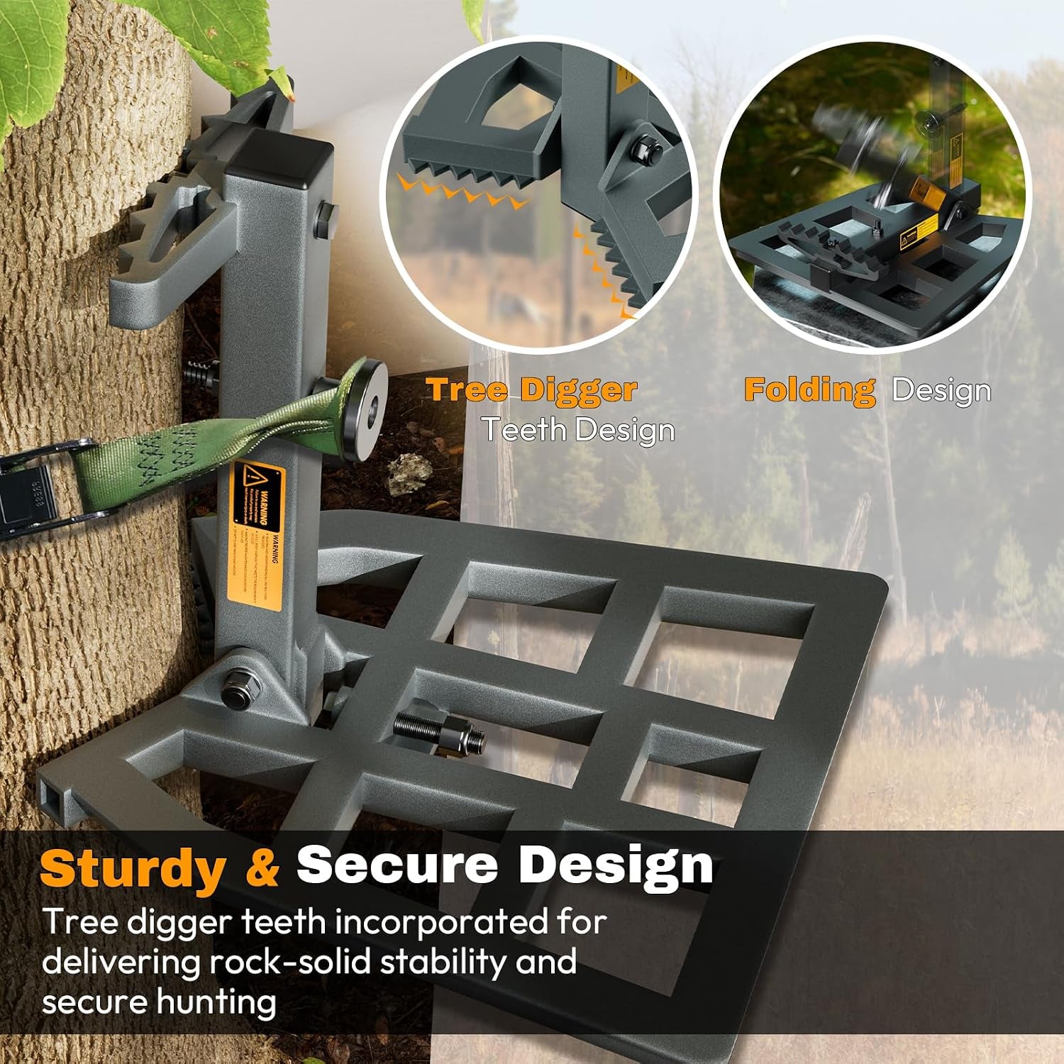 Saddle Hunting Platform, Aluminum Adjustable Tree Saddle Platform, Saddle Hunting Platform for Hunting, Reliable Silent Adjustable 12''X12'' Saddle Hunting Accessories Hunting Saddle Kit