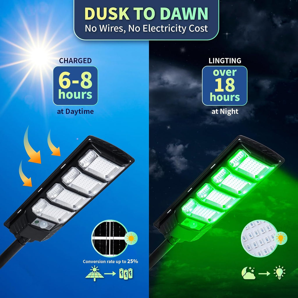 Hog Lights for Night Hunting - 12000LM Green Hunting Light for Hogs with Remote Control, Motion Sensor and Waterproof, Solar Powered Hog Feeder Light for Deer Coyote Varmint