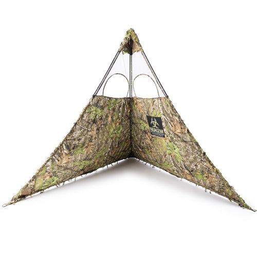 Nukem Grab Go XL Ground Blind Mossy Oak 3D Leafy Adjustable 2 Person Hunting ...
