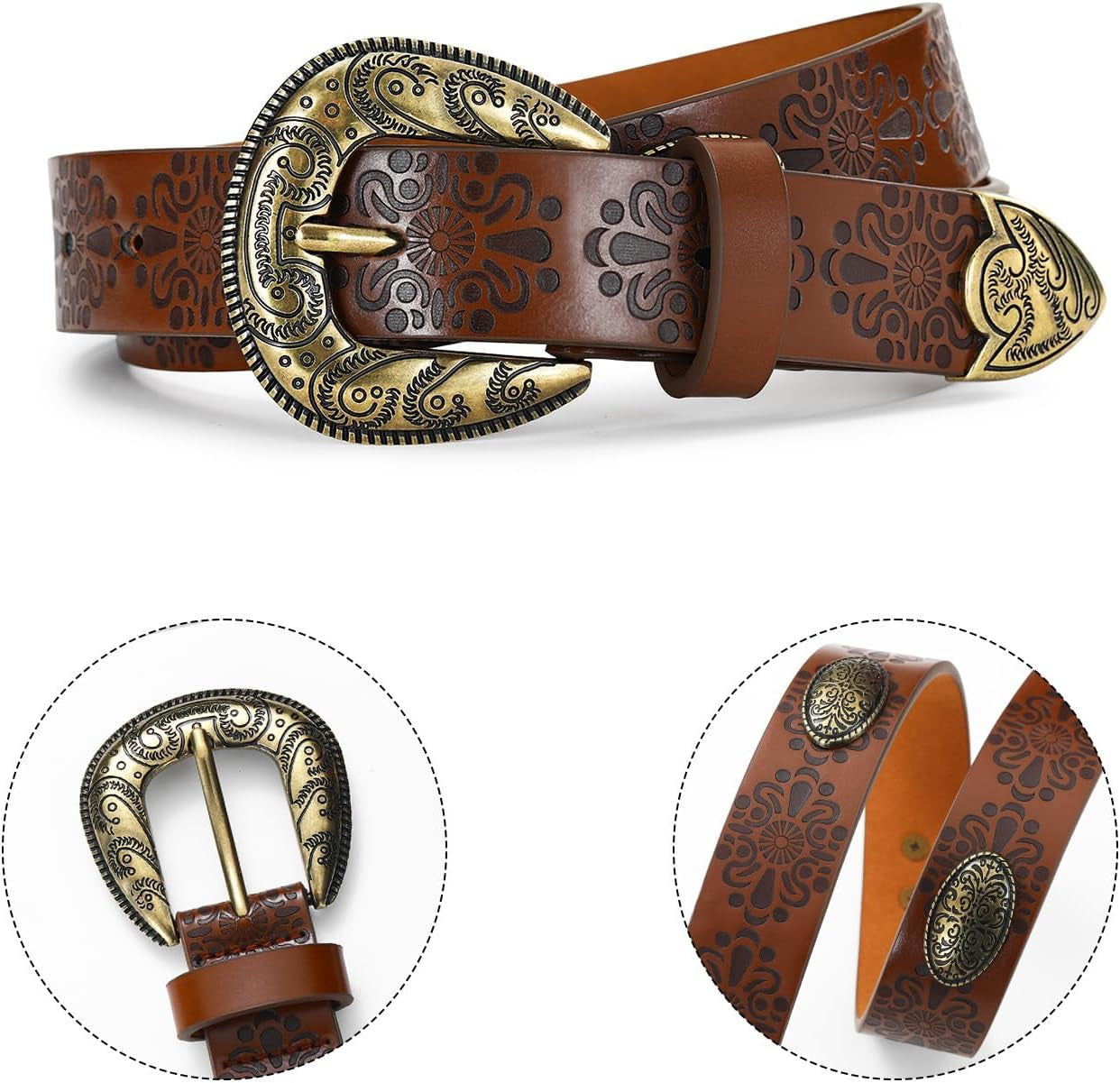 Western Belts for Women, Womens Cowgirl Country Belt for Jeans