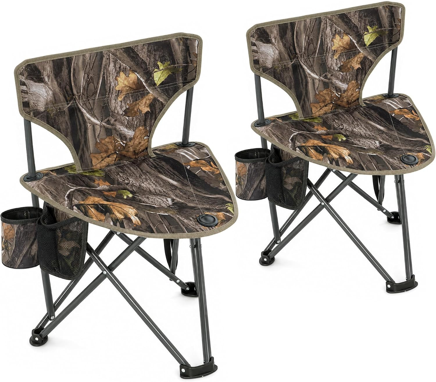 Tripod Hunting Chairs for Blinds 2 Pack Waterproof Folding Hunting Seat with Backrest Oversized Hunting Blind Chairs for Hunting Camping Fishing Supports 230 LBS
