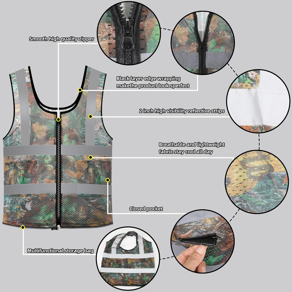 Hunting Vests，Camouflage Vest，Camo Hunting Safety Vest