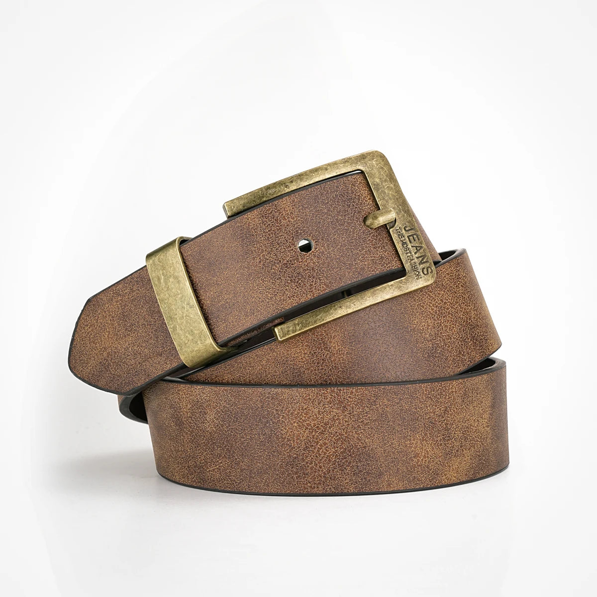 A Men'S and Women'S Casual Retro Belt Western Style! PU Leather Belt with Metal Buckle, Suitable for Daily Work Wear