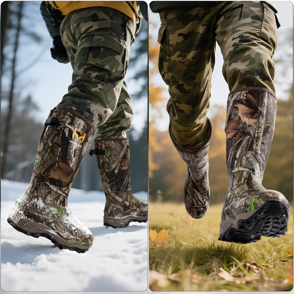 Hunting Boots for Men, Waterproof Insulated 6Mm Neoprene Rubber Boots for Hunting and Outdoor Activities (Camo)