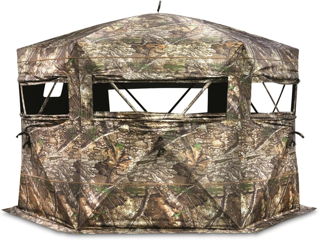 Educator Large Hunting Ground Blind, See-Through, 360 View, 3-4 Person Tent, Turkey, Duck, Deer Hunting Gear Equipment Accessories