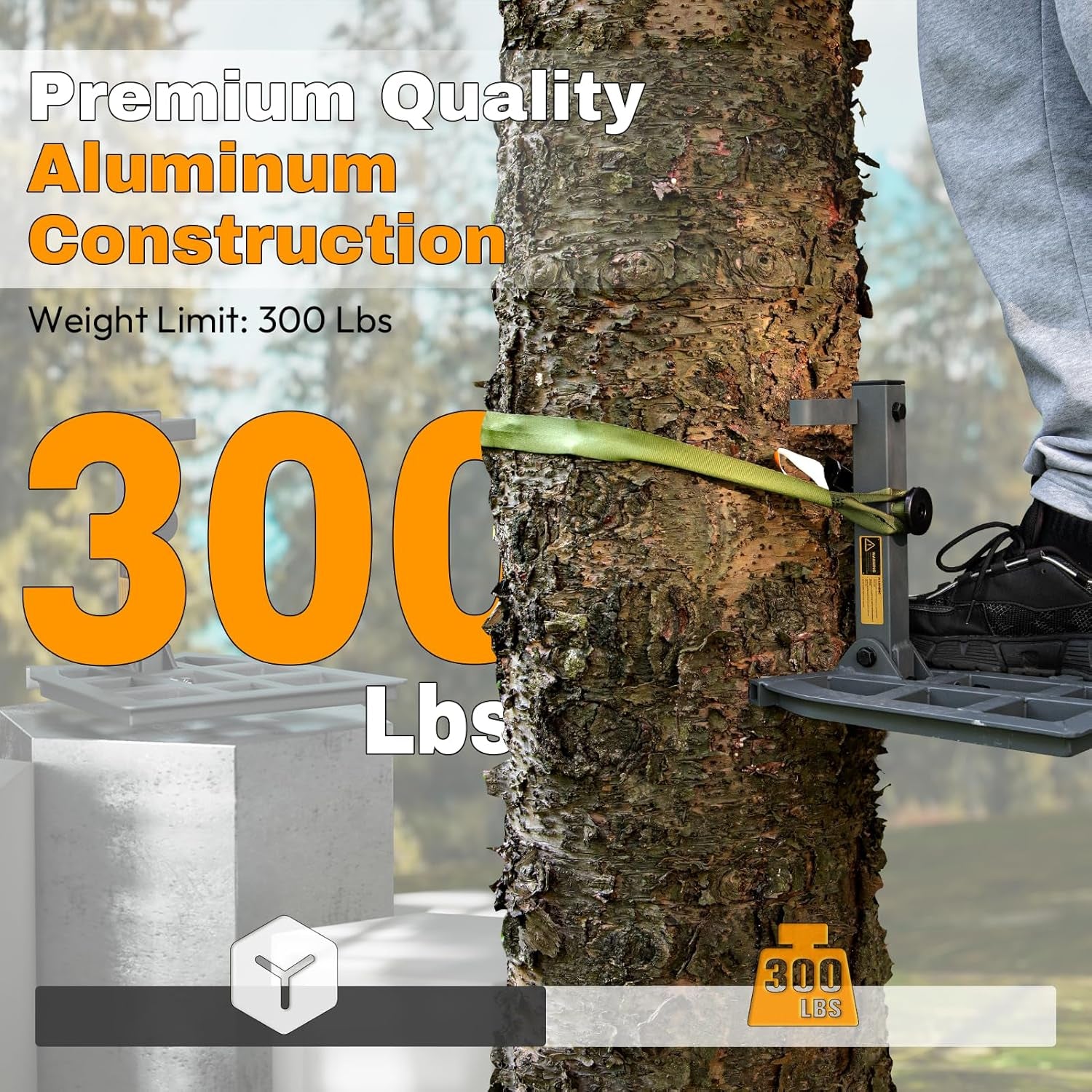 Saddle Hunting Platform, Aluminum Adjustable Tree Saddle Platform, Saddle Hunting Platform for Hunting, Reliable Silent Adjustable 12''X12'' Saddle Hunting Accessories Hunting Saddle Kit
